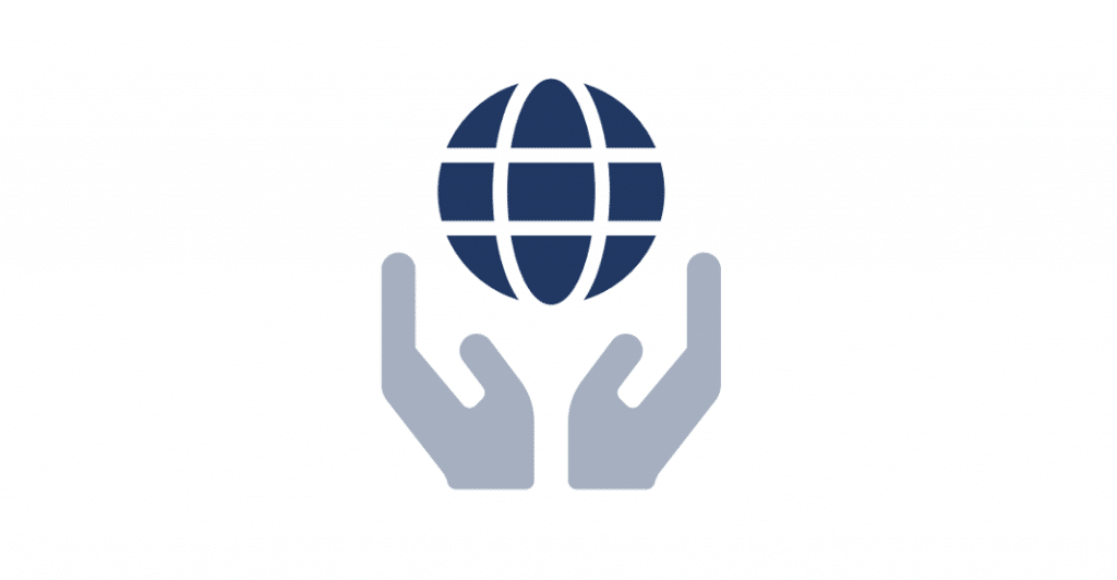 Two hands holding a globe image